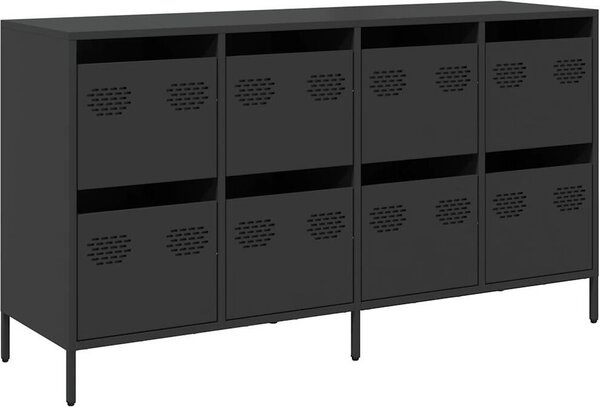 Komoda čierna 135x39x73,5 cm oceľ valcovaná za studena