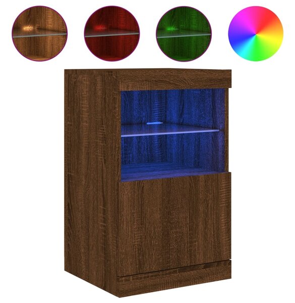 Komoda s LED svetlami hnedý dub 41x37x67 cm