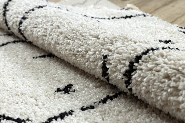 Dywany Łuszczów, Kusový koberec Berber Tetuan B751 cream kruh, 120x120 (priemer) kruh, biela, obývacia izba