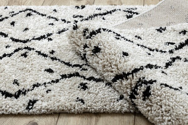 Dywany Łuszczów, Behúň Berber Tetuan B751 cream, 60x200, biela, obývacia izba