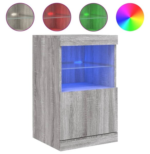 Komoda s LED svetlami sivá sonoma 41x37x67 cm