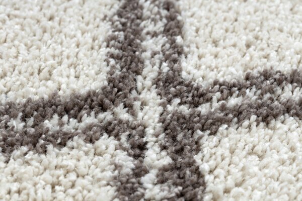 Dywany Łuszczów , Kusový koberec Berber Asila cream and brown kruh, 120x120 (priemer) kruh, hnedá, obývacia izba