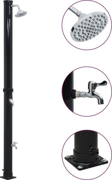 Solárna sprcha čierna 220 cm 20 l