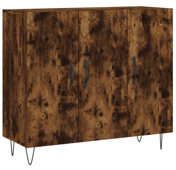 Komoda dymový dub 90x34x80 cm kompozitné drevo
