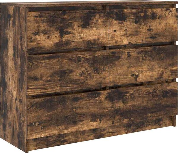 Komoda dymový dub 100x35x76 cm kompozitné drevo