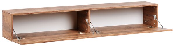 Závesná skrinka pod TV hnedá 180 cm tv stolík na stenu minimalistický dizajn obývacia izba