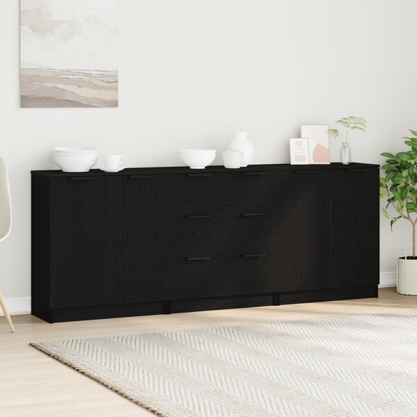 Servírovacia skriňa 3 pcs Čierny dub 180 x 30 x 70 cm