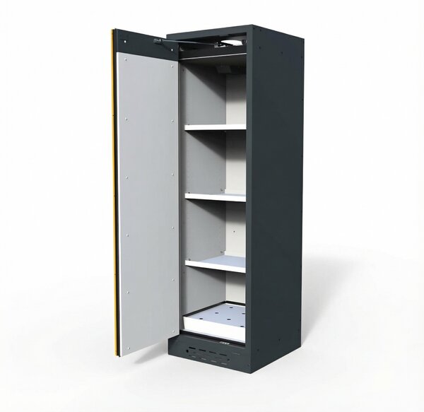 Požiarna skriňa na nebezpečné látky, typ 30, 600 × 615 × 1950 mm, 1dverová