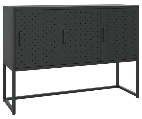 Komoda čierna 105x35x75 cm oceľ
