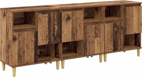 Komody 3 pcs Staré drevo 60 x 35 x 70 cm Kompozitné drevo