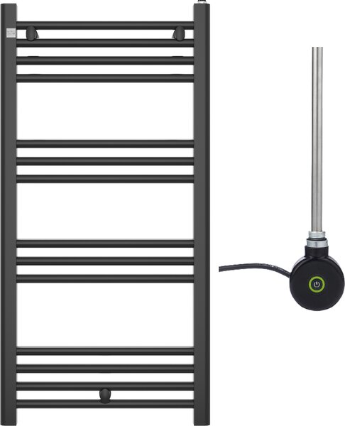 Granitan | Kúpeľňový radiátor PUERTO 100/50 cm - Čierny - Elegantný tvar - S elektrickým ohrevom