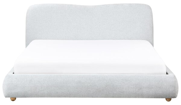 Posteľ s úložným priestorom svetlosivá polyesterové čalúnenie 180 x 200 cm minimalistický moderný dizajn spálňa