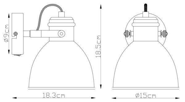 Globo 54018-1S - Nástenné bodové svietidlo WIHO 1xE27/40W/230V