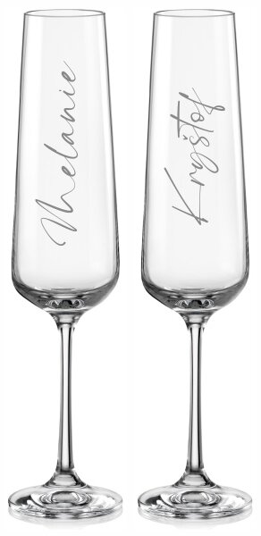 Poháre na sekt k výročiu Calligraphy style 2 ks