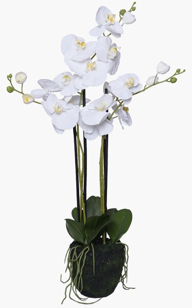 Umelá orchidea ORCHIDELIS, plast, výška 87 cm, biela