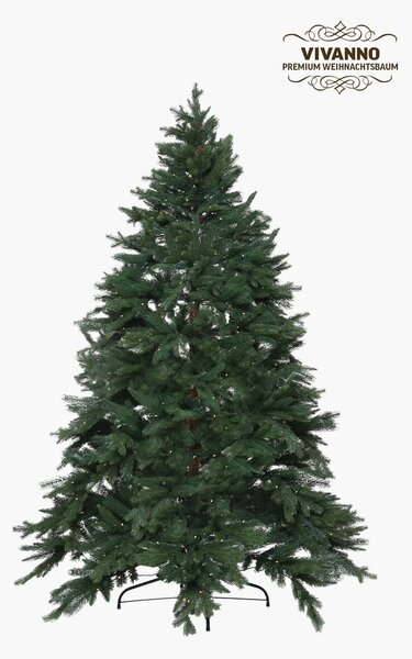 Svietiaci umelý vianočný stromček NORDMANN LED, výška 210 cm, plast, zelená