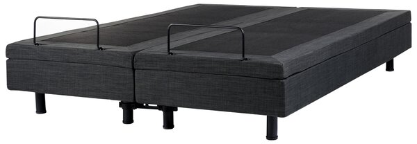 Elektricky polohovateľná posteľ tmavosivá polyester 160 x 200 cm diaľkové ovládanie nastaviteľná posteľ bez čela moderný štýl spálňa