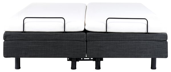 Elektricky polohovateľná posteľ tmavosivá polyester 160 x 200 cm diaľkové ovládanie nastaviteľná posteľ bez čela moderný štýl spálňa