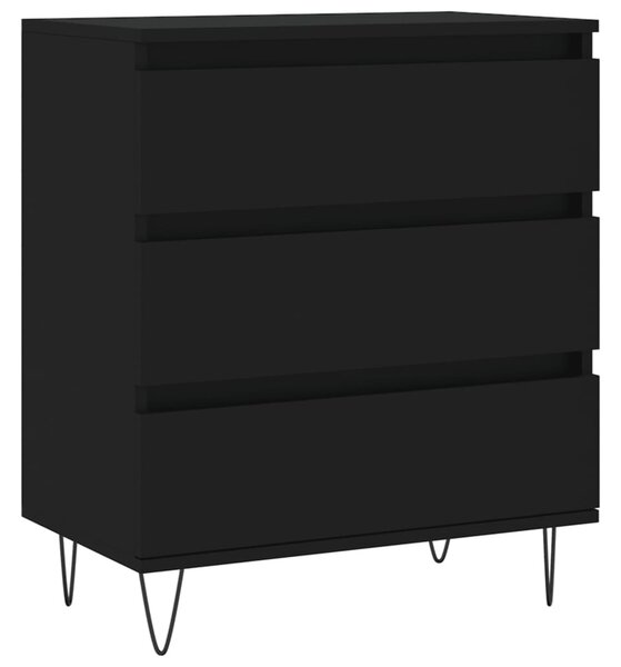 Komoda čierna 60x35x70 cm spracované drevo