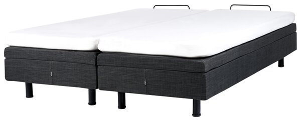 Elektricky polohovateľná posteľ tmavosivá polyester 160 x 200 cm diaľkové ovládanie nastaviteľná posteľ bez čela moderný štýl spálňa