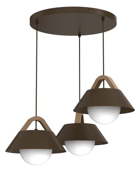Luster na lanku FUNDA 3xE27/15W/230V hnedý