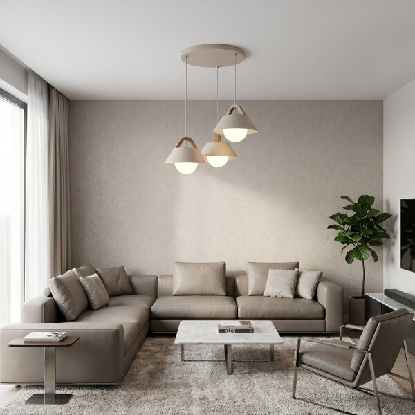 Luster na lanku FUNDA 3xE27/15W/230V béžový