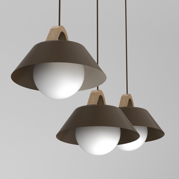 Luster na lanku FUNDA 3xE27/15W/230V hnedá
