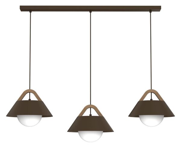 Luster na lanku FUNDA 3xE27/15W/230V hnedá