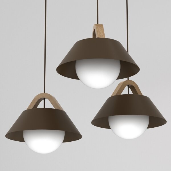 Luster na lanku FUNDA 3xE27/15W/230V hnedý