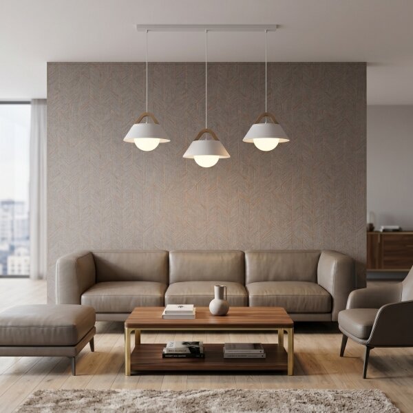 Luster na lanku FUNDA 3xE27/15W/230V krémový