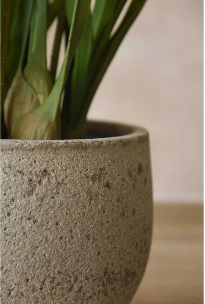 Okrúhly kvetináč RAFIOT, vláknocement, 35x27 cm, sivý