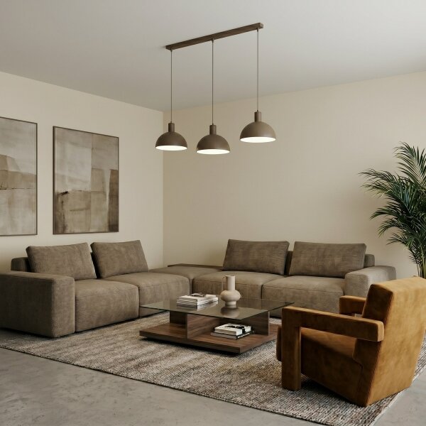Závesný luster HANDA s lankom 3xE27/15W/230V hnedý