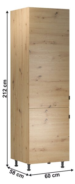 NovýNábytok.sk Skriňa na vstavanú chladničku D60ZL Langari (dub artisan) (L). Vlastná spoľahlivá doprava až k Vám domov. 1016858
