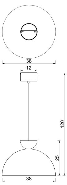Luster na lanku NEVIS 1xE27/15W/230V, priemer 38 cm, béžový