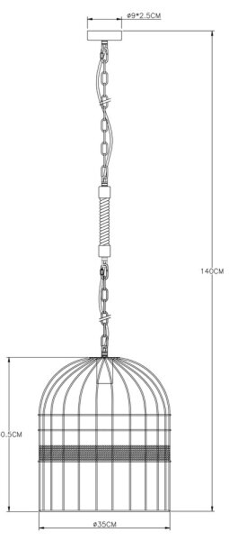 Globo 15677H1 - Luster na reťazi HALIA 1xE27/60W/230V