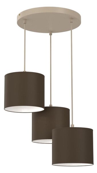 Závesný luster na lanku ARDEN 3xE27/15W/230V pr. 30 cm béžová/hnedá