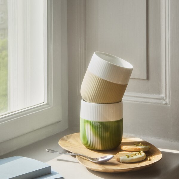 Porcelánový hrnček Fluted Contrast Sand 350 ml