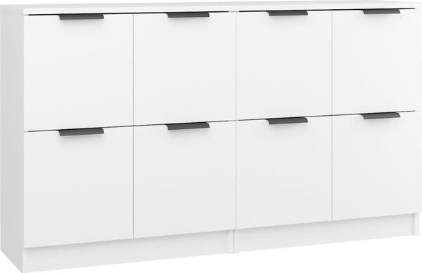 Komody 2 ks biele 60x30x70 cm spracované drevo