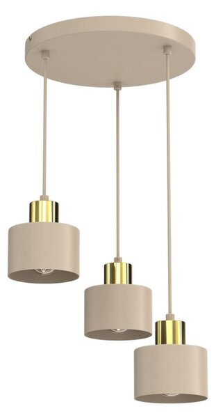 Luster na lanku PARKLA 3xE27/15W/230V béžová/zlatá