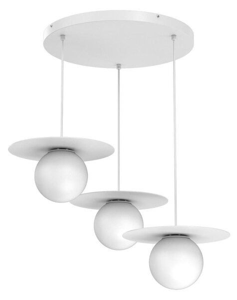 Závesný luster na lanku FLAT 3xE27/15W/230V biela