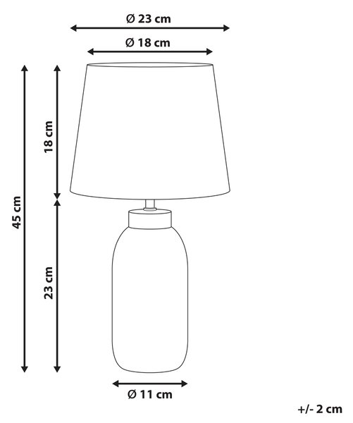 Stolná lampa biela a modrá keramický podstavec ľanové tienidlo stredomorský štýl obývacia izba spálňa