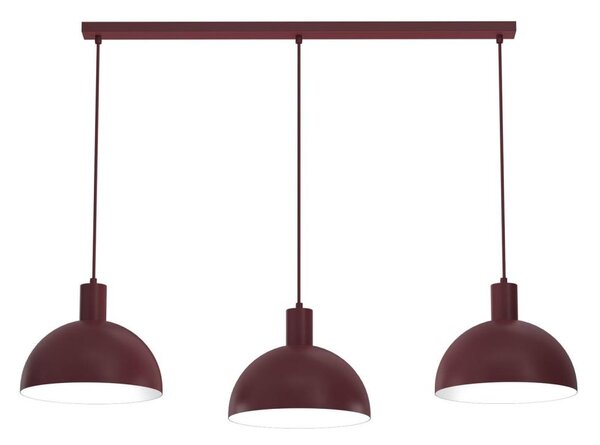 Luster na lanku HANDA 3xE27/15W/230V bordový