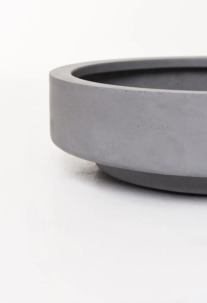 Kvetináč ESCADA LOW, sklolaminát, Ø 45 cm, sivá - beton design