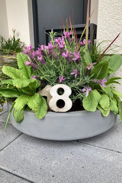 Kvetináč ESCADA LOW, sklolaminát, Ø 45 cm, sivá - beton design