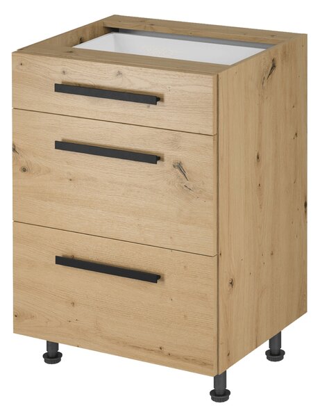 NovýNábytok.sk Spodná skrinka Langari D60S3 (dub artisan). Vlastná spoľahlivá doprava až k Vám domov. 1028739