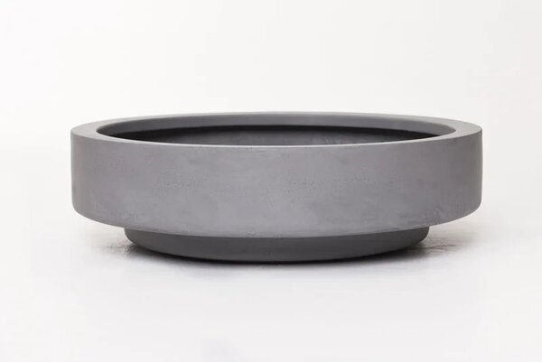 Kvetináč ESCADA LOW, sklolaminát, Ø 45 cm, sivá - beton design