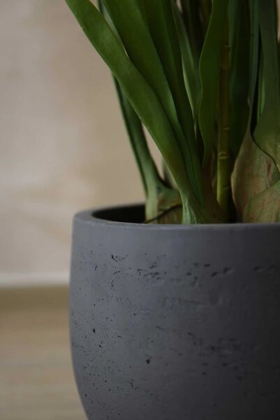 Moderný kvetináč RAFIOT, sklolaminát, výška 28 cm, antracit