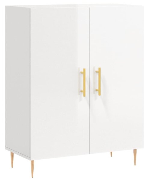 Komoda lesklá biela 69,5x34x90 cm spracované drevo
