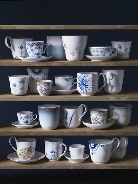 Porcelánový hrnček s uškom Blue Fluted Mega 380 ml – set 2 ks