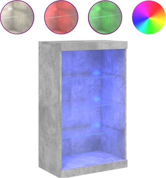 Komoda s LED svetlami betónovo sivá 60,5x37x100 cm